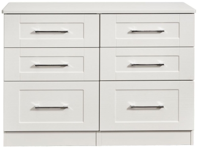 Product photograph of York White 6 Drawer Midi Chest from Choice Furniture Superstore