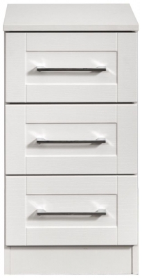 Image of York White 3 Drawer Beside Cabinet