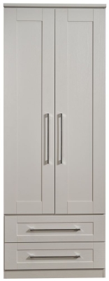 Product photograph of York Cashmere Ash 2 Door 2 Drawer Tall Wardrobe from Choice Furniture Superstore