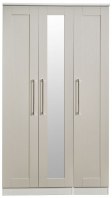 Product photograph of York Cashmere 3 Door Tall Triple Wardrobe - 1 Mirror from Choice Furniture Superstore