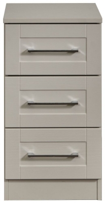 Product photograph of York Cashmere 3 Drawer Beside Cabinet from Choice Furniture Superstore