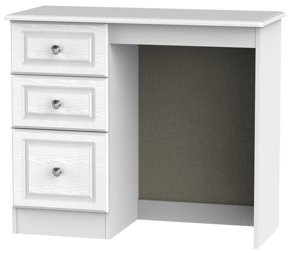 Crystal White 3 Drawer Single Dressing Table