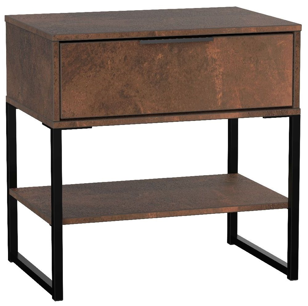 Diego Copper and Black 1 Drawer Bedside Table