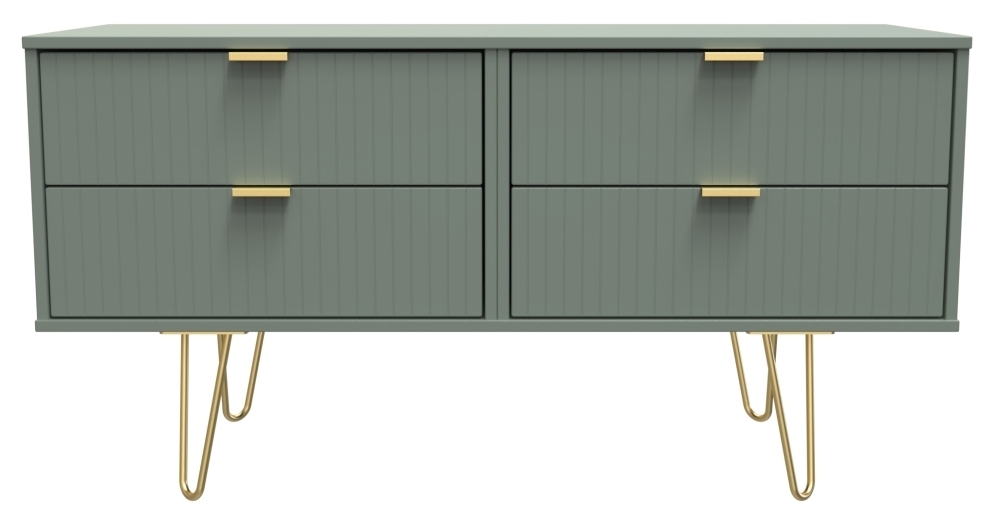 Linear Green Bed Box with Gold Hairpin Legs