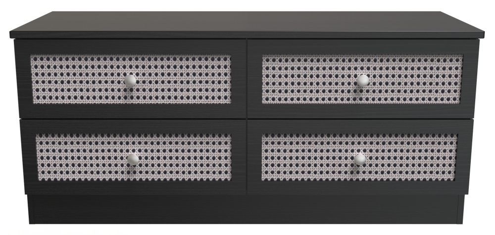 Rattan and Black Bed Box
