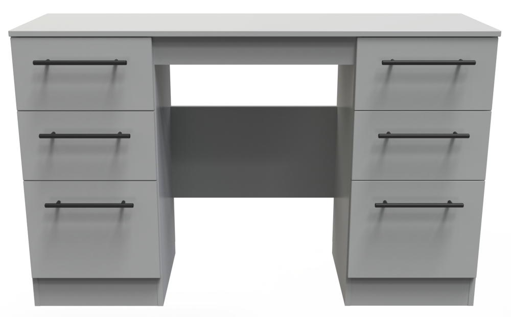 Beverley Grey 6 Drawer Double Dressing Table