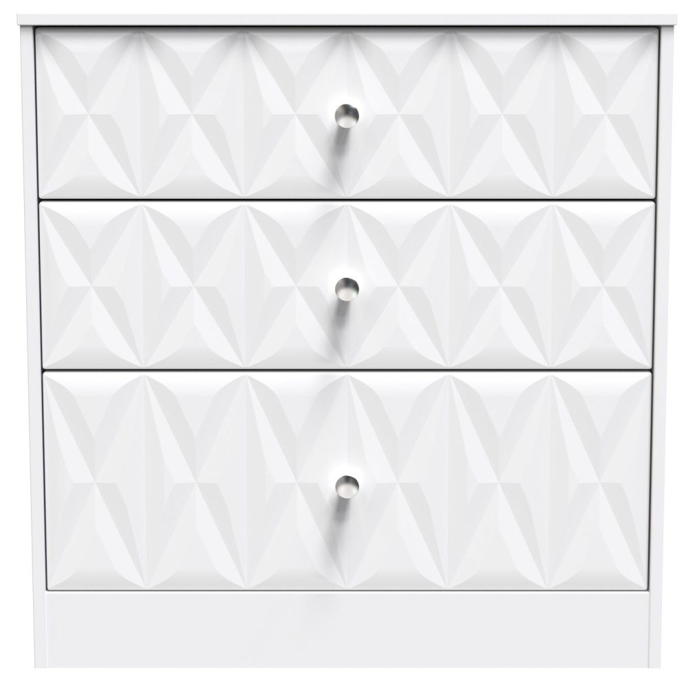 San Jose White 3 Drawer Deep Chest