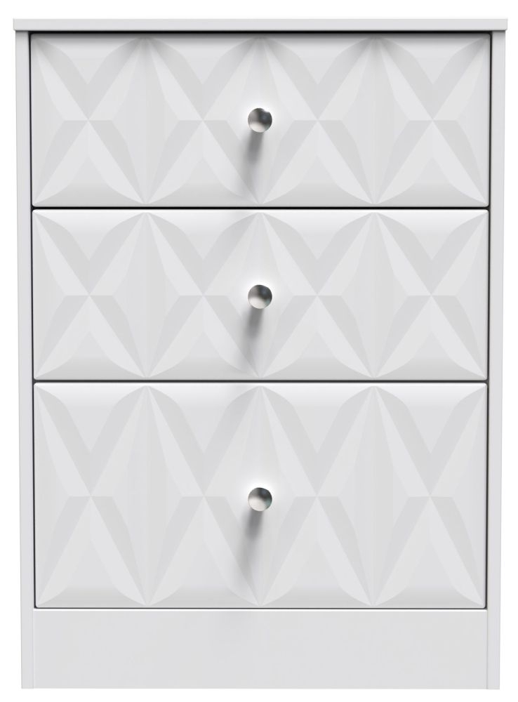 San Jose White 3 Drawer Deep Midi Chest