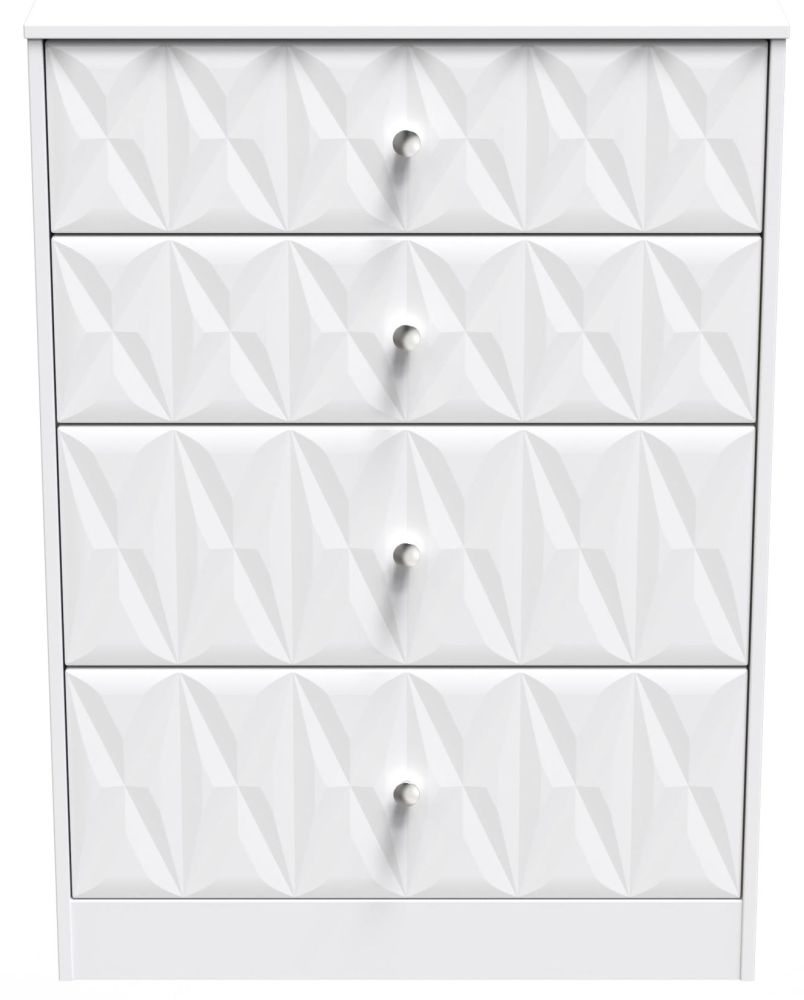 San Jose White 4 Drawer Deep Chest