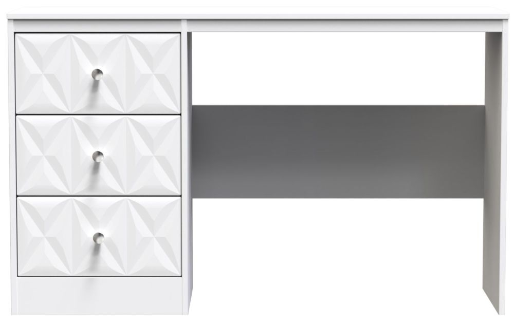 San Jose White 3 Drawer Desk