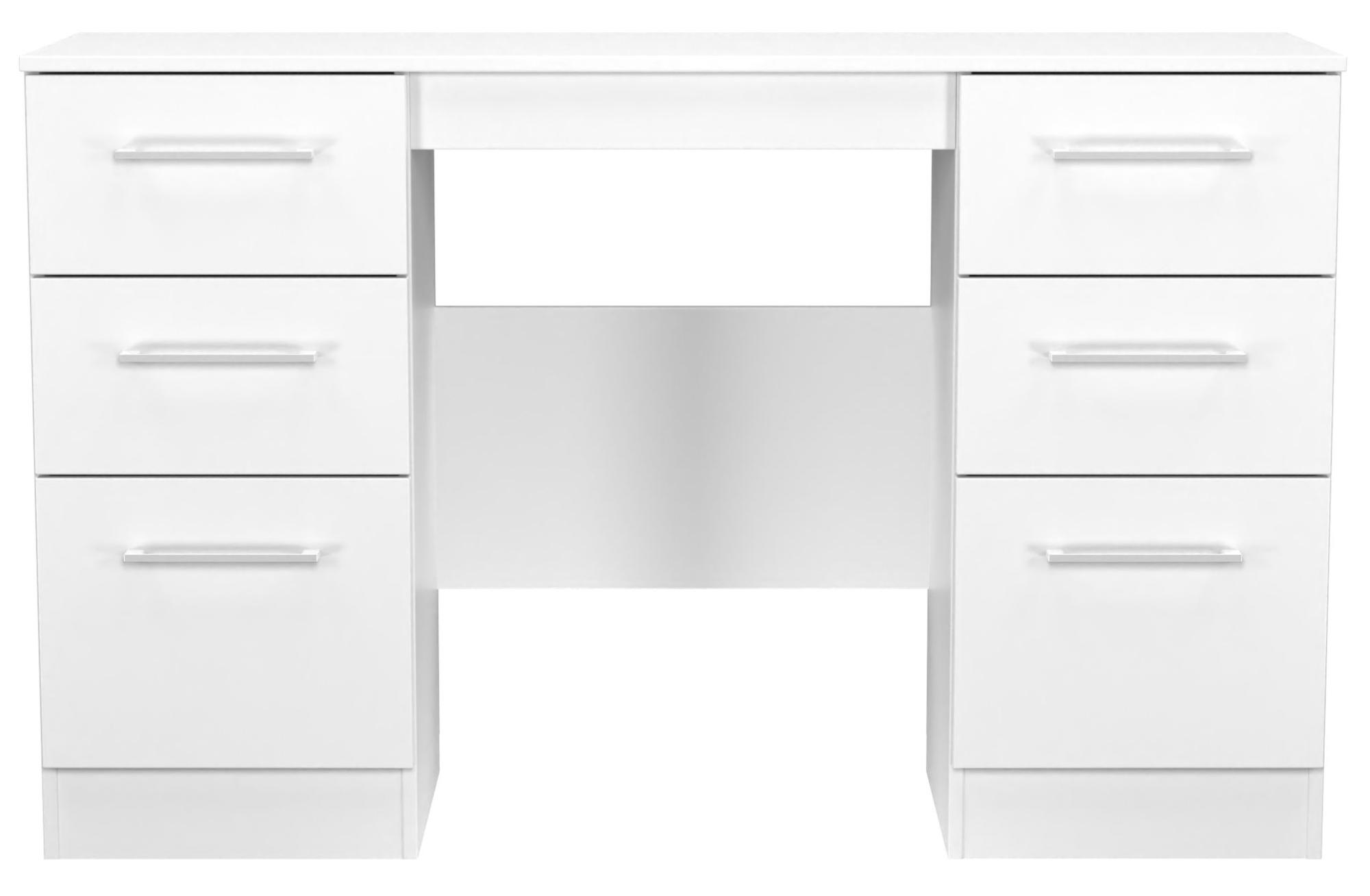 Worcester White 6 Drawer Double Dressing Table