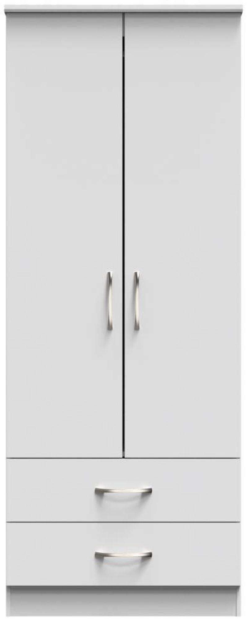 Eve Grey 2 Door 2 Drawer Double Tall Wardrobe