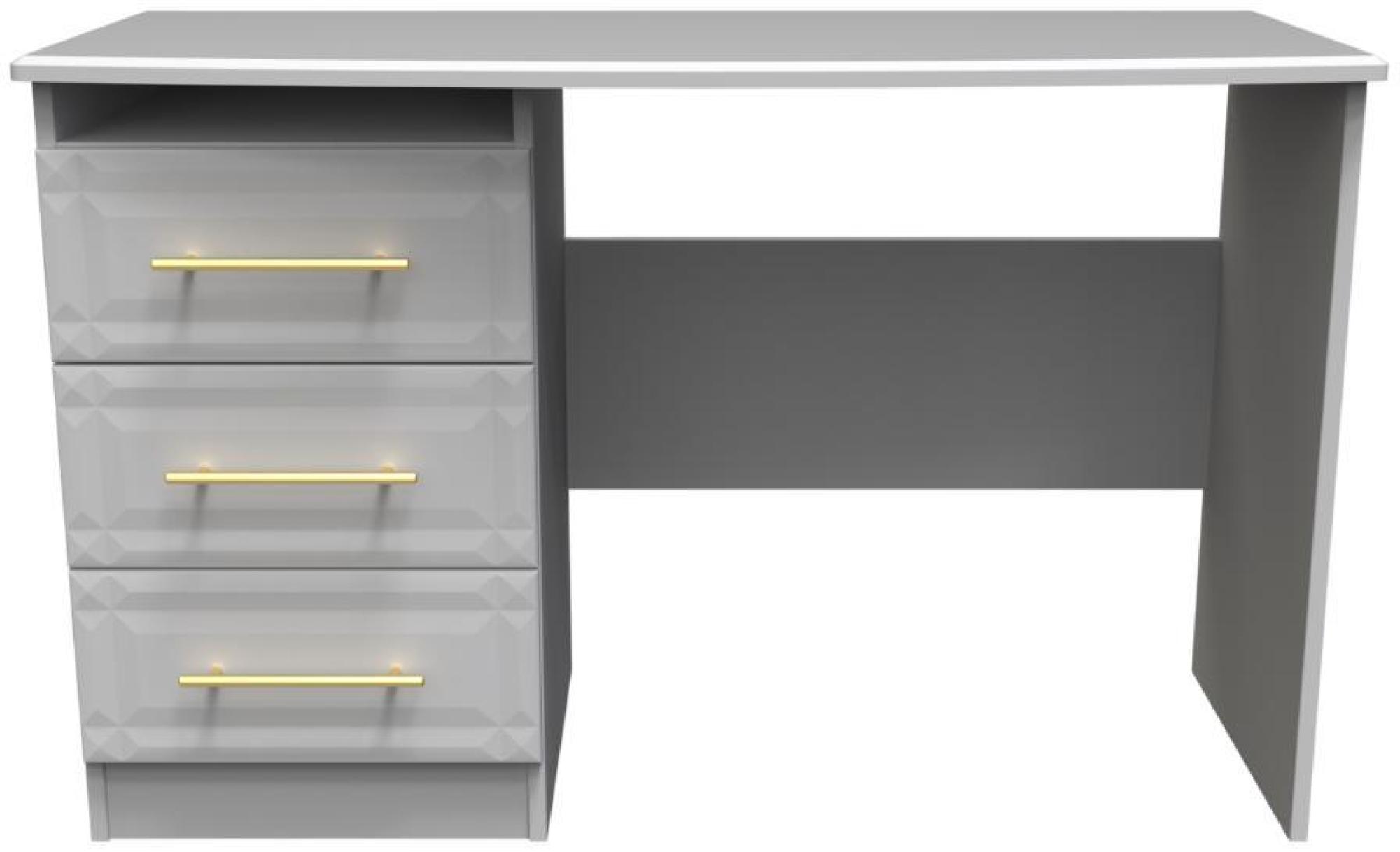 Faye Grey 3 Drawer Desk