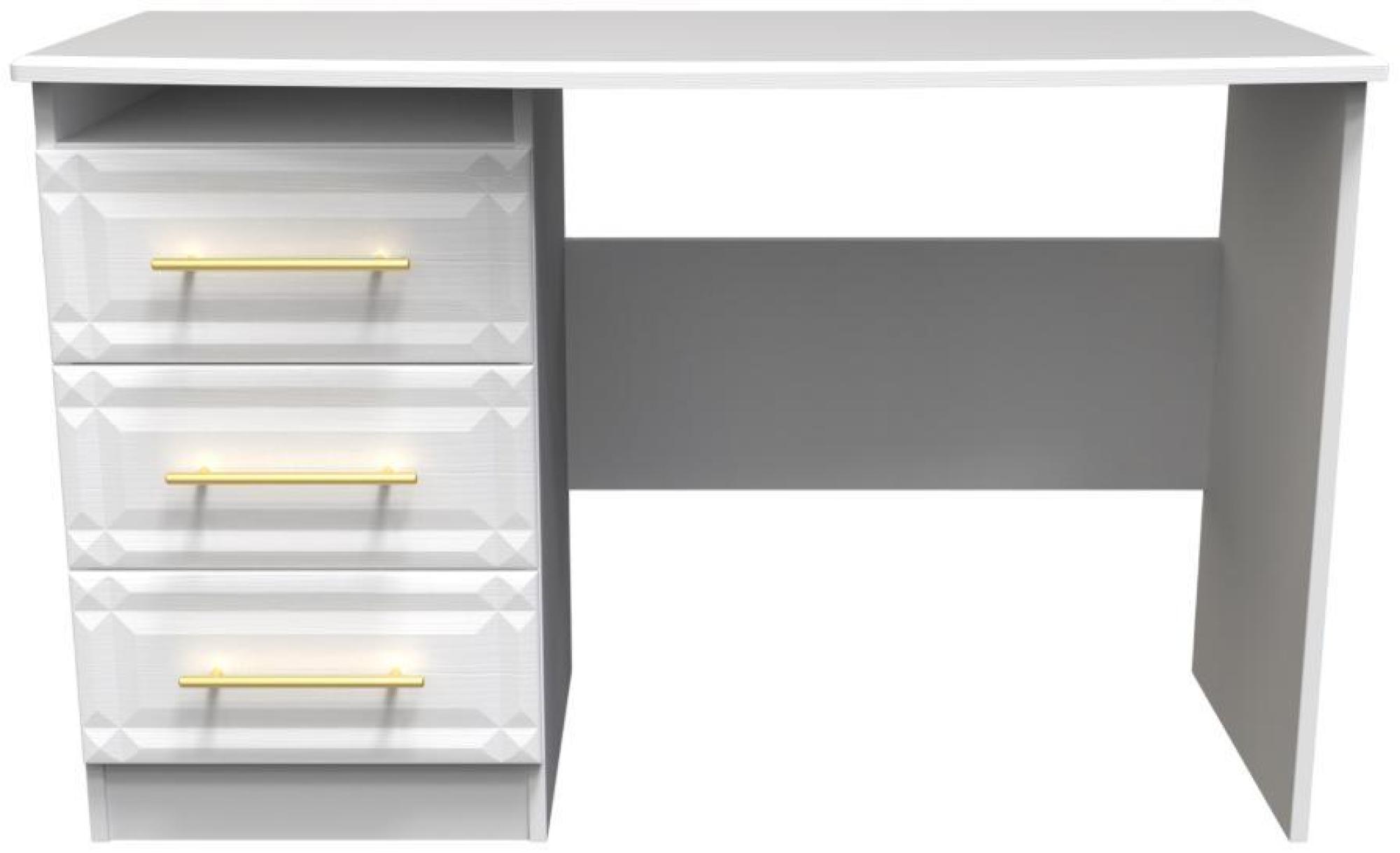 Faye White 3 Drawer Desk