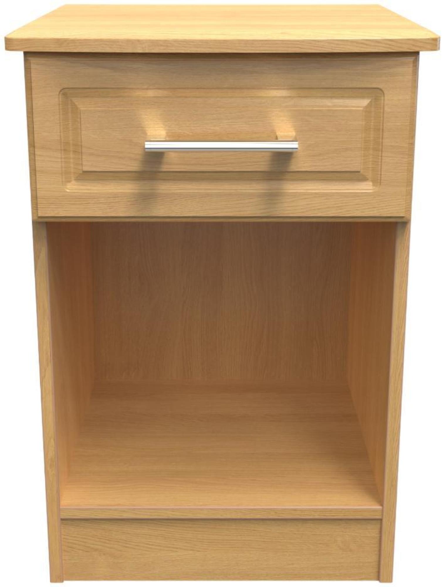 Gina Oak Effect 1 Drawer Bedside Cabinet