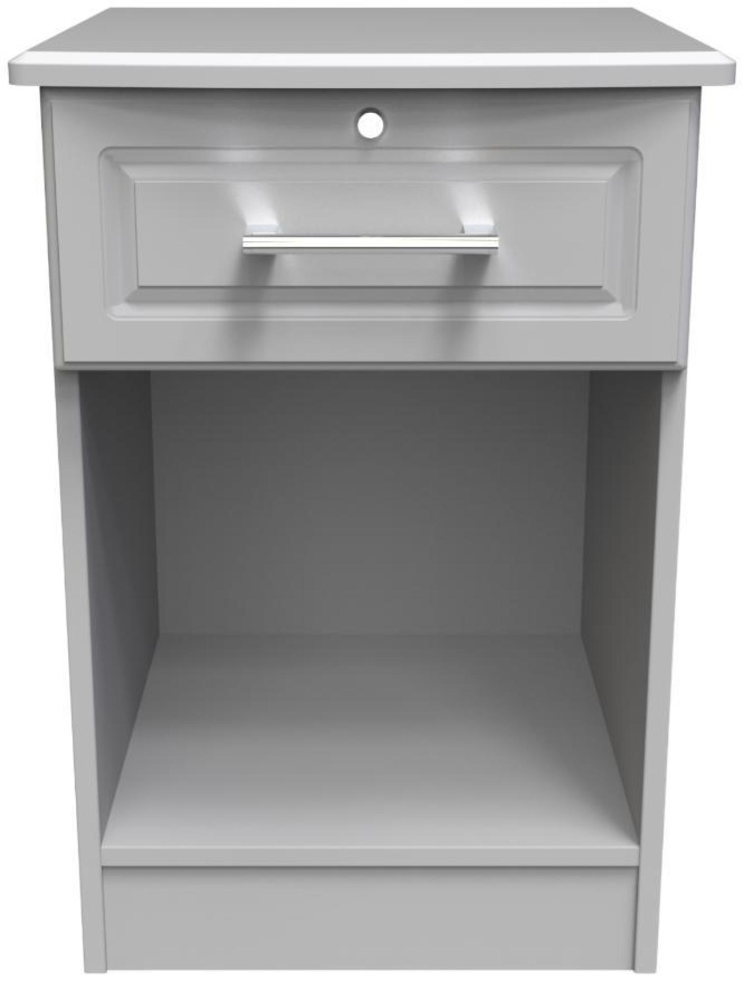 Gina Grey 1 Drawer Bedside Table with Lock
