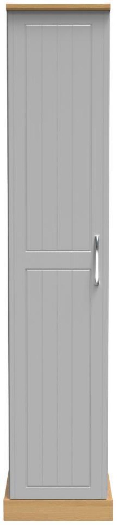 Whitney Oak Effect and Grey 1 Door Single Wardrobe
