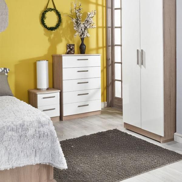 Welcome Furniture Knightsbridge High Gloss White and Bardolino