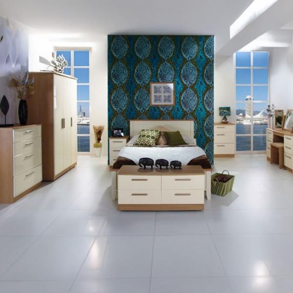 Welcome Furniture Knightsbridge High Gloss Cream and Light Oak