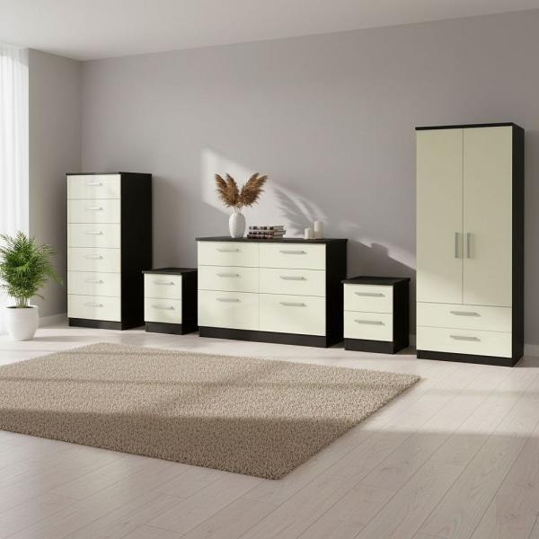 Welcome Furniture Knightsbridge High Gloss Cream and Black