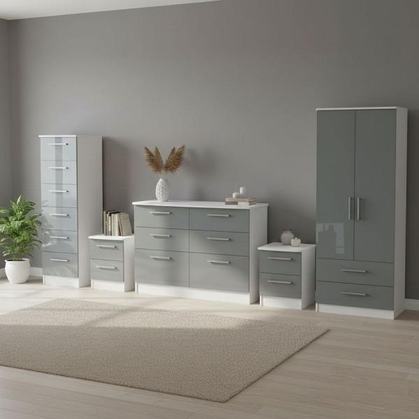 Welcome Furniture Knightsbridge High Gloss Grey and White