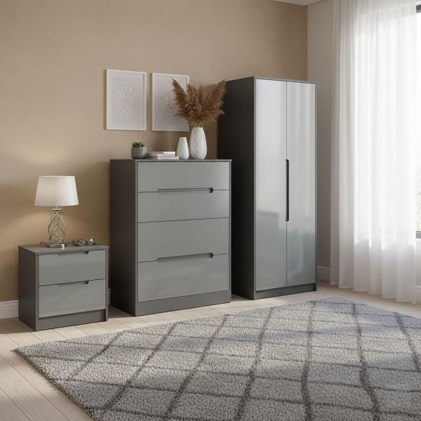 Welcome Furniture Monaco High Gloss Grey and Graphite
