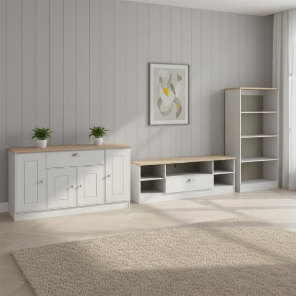 Welcome Furniture Victoria White Ash and Riviera Oak Living