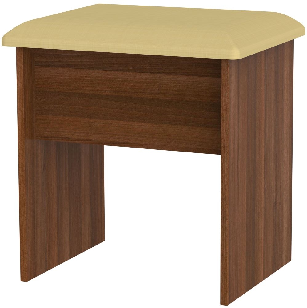 Camden Walnut Effect Padded Dressing Stool