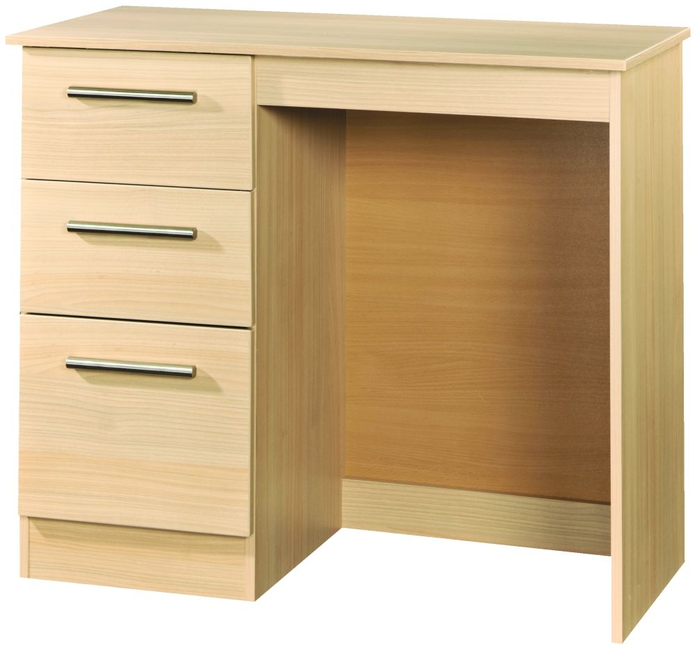 Contrast Elm Wood 3 Drawer Single Dressing Table