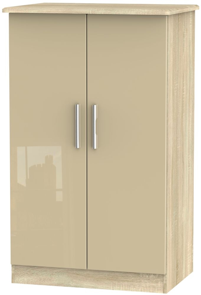 Knightsbridge Mushroom and Oak Effect Midi Wardrobe