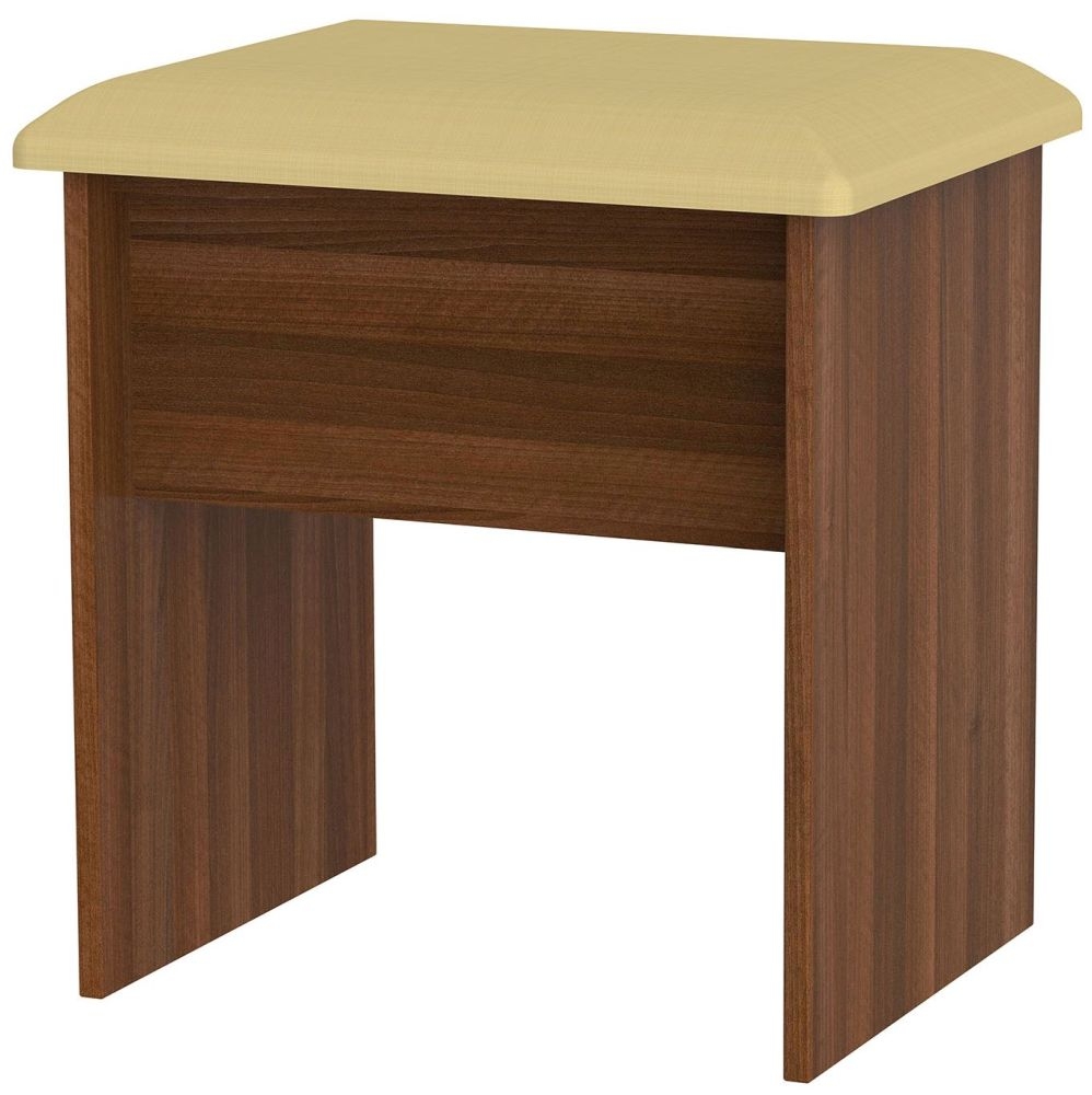 Knightsbridge Walnut Effect Padded Dressing Stool