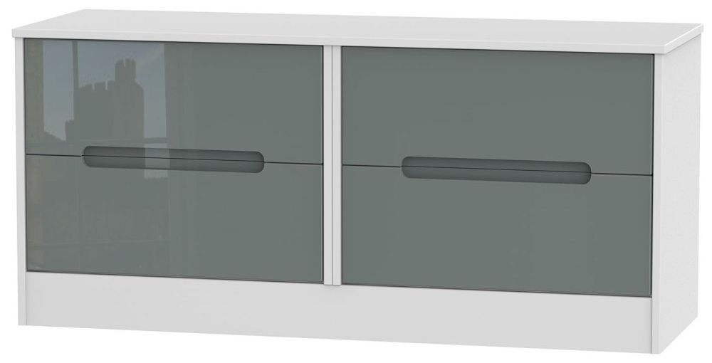 Monaco Grey Gloss and White Bed Box