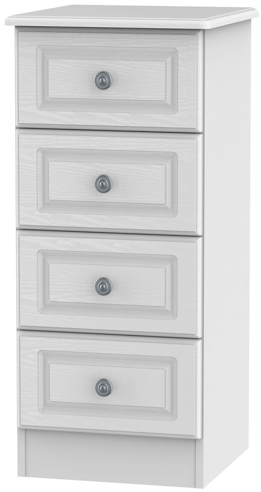 Pembroke White 4 Drawer Narrow Chest