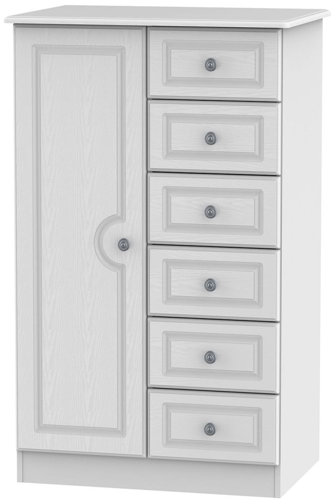 Pembroke White 1 Door Midi Wardrobe