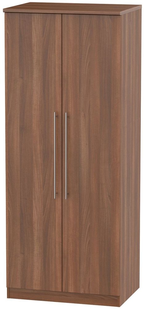 Sherwood Walnut Effect 2 Door Plain Wardrobe