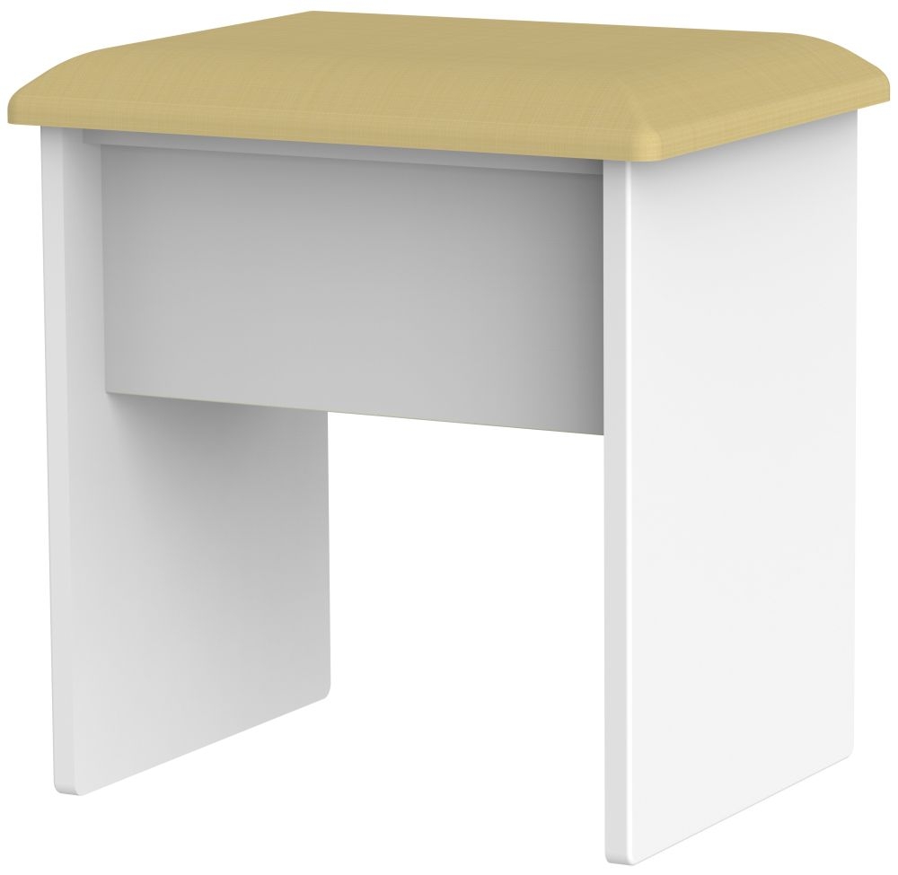 Victoria White Padded Dressing Stool