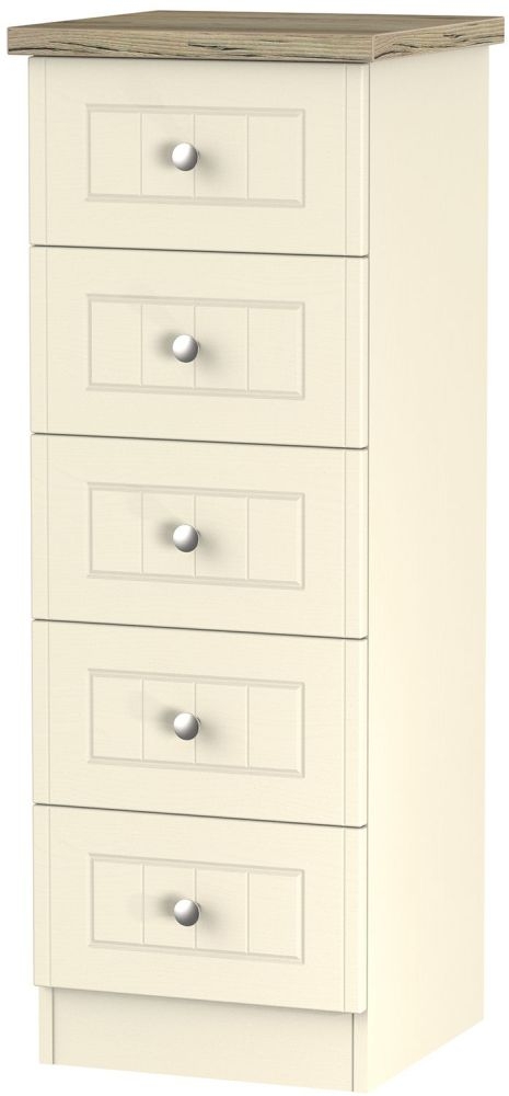 Vienna Cream 5 Drawer Narrow Chest