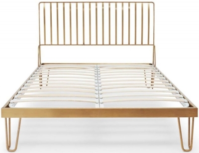 Product photograph of Gillmore Space Finn Brass Brushed Bedstead from Choice Furniture Superstore