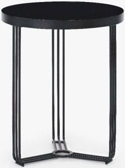 Product photograph of Finn Black Glass Round Side Table from Choice Furniture Superstore