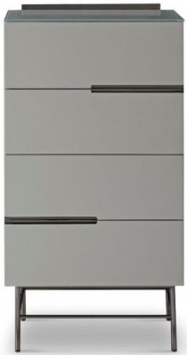 Product photograph of Alberto Grey And Chrome Metal 4 Drawer Narrow Chest from Choice Furniture Superstore