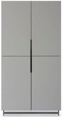 Product photograph of Gillmore Space Alberto Grey Matt Lacquer And Dark Chrome Wardrobe from Choice Furniture Superstore