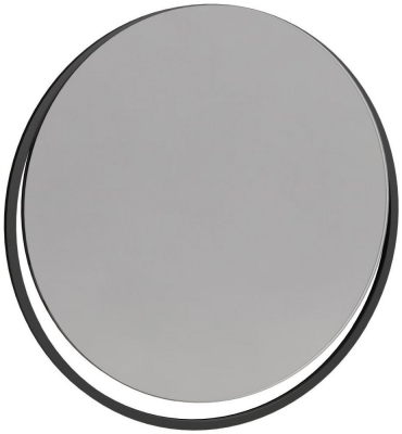 Clearance Gillmore Space Federico Black Metal Frame Round Wall Mirror Fs12615