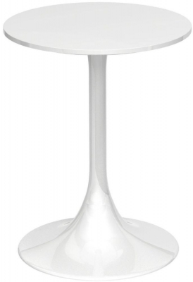 Product photograph of Gillmore Space Swan White Gloss Top Round Side Table With White Gloss Base from Choice Furniture Superstore