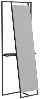 Product photograph of Federico Wenge Accent Floor Mirror With Black Metal Frame from Choice Furniture Superstore