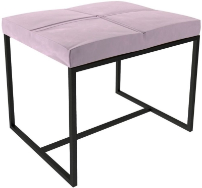 Product photograph of Gillmore Space Federico Blush Velvet Small Upholstered Stool With Black Metal Frame from Choice Furniture Superstore