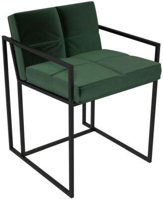 Product photograph of Federico Green Velvet Chair With Black Metal Frame from Choice Furniture Superstore