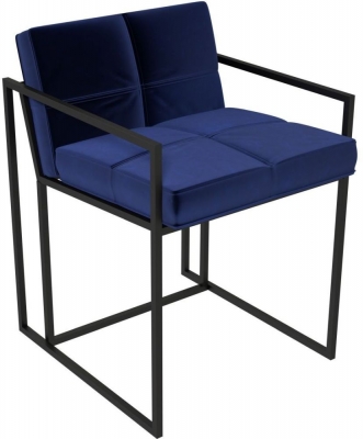 Product photograph of Federico Blue Chair With Black Metal Frame from Choice Furniture Superstore