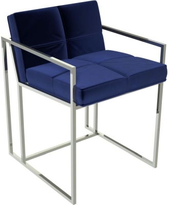 Product photograph of Federico Blue Chair With Chrome Frame from Choice Furniture Superstore