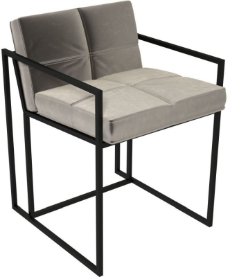 Product photograph of Federico Mushroom Velvet Chair With Black Metal Frame from Choice Furniture Superstore