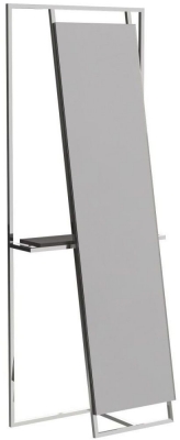 Product photograph of Federico Wenge Accent Floor Mirror With Chrome Frame from Choice Furniture Superstore